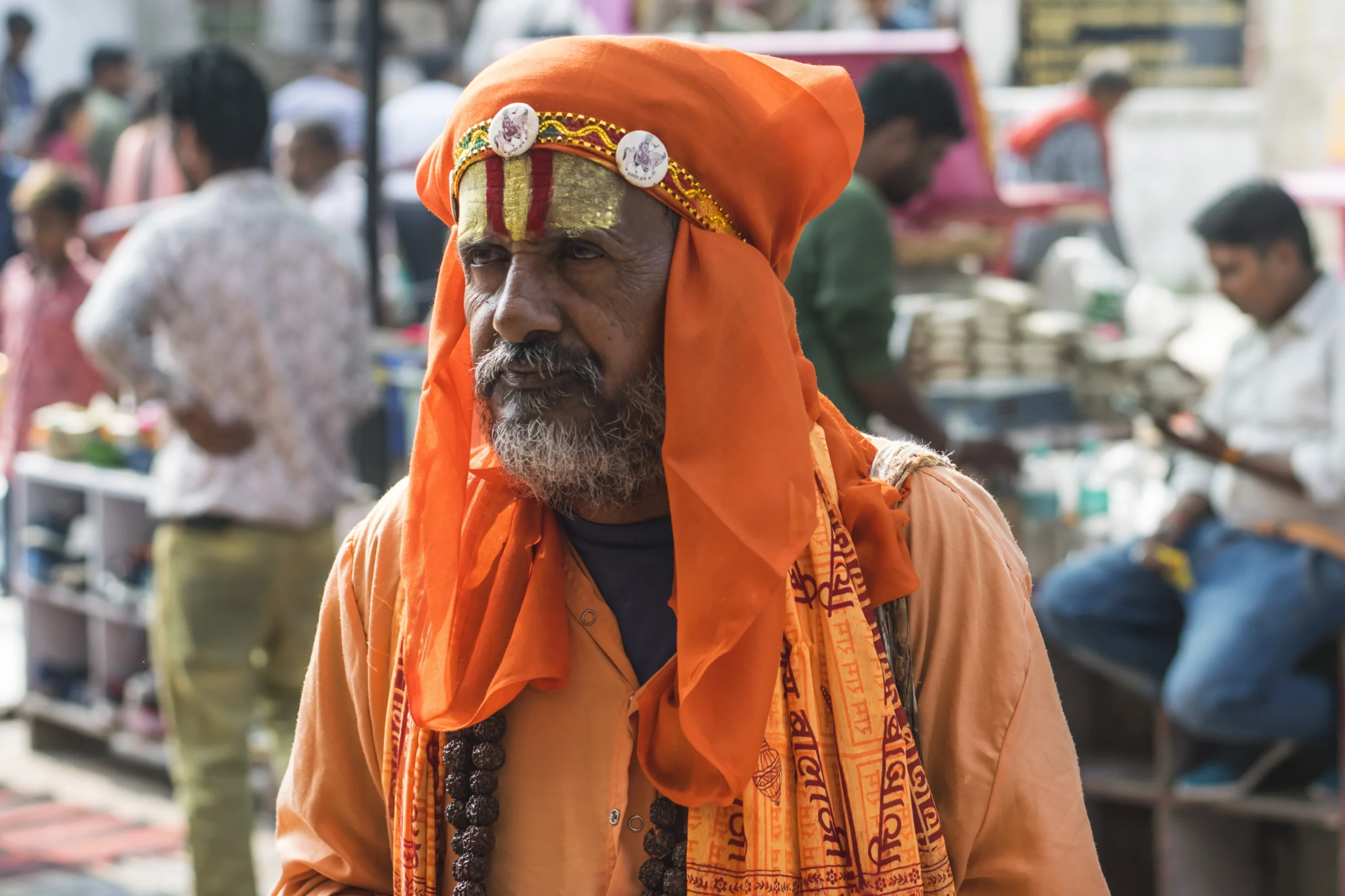 sadhu - sant at varanasi ghat ganga river